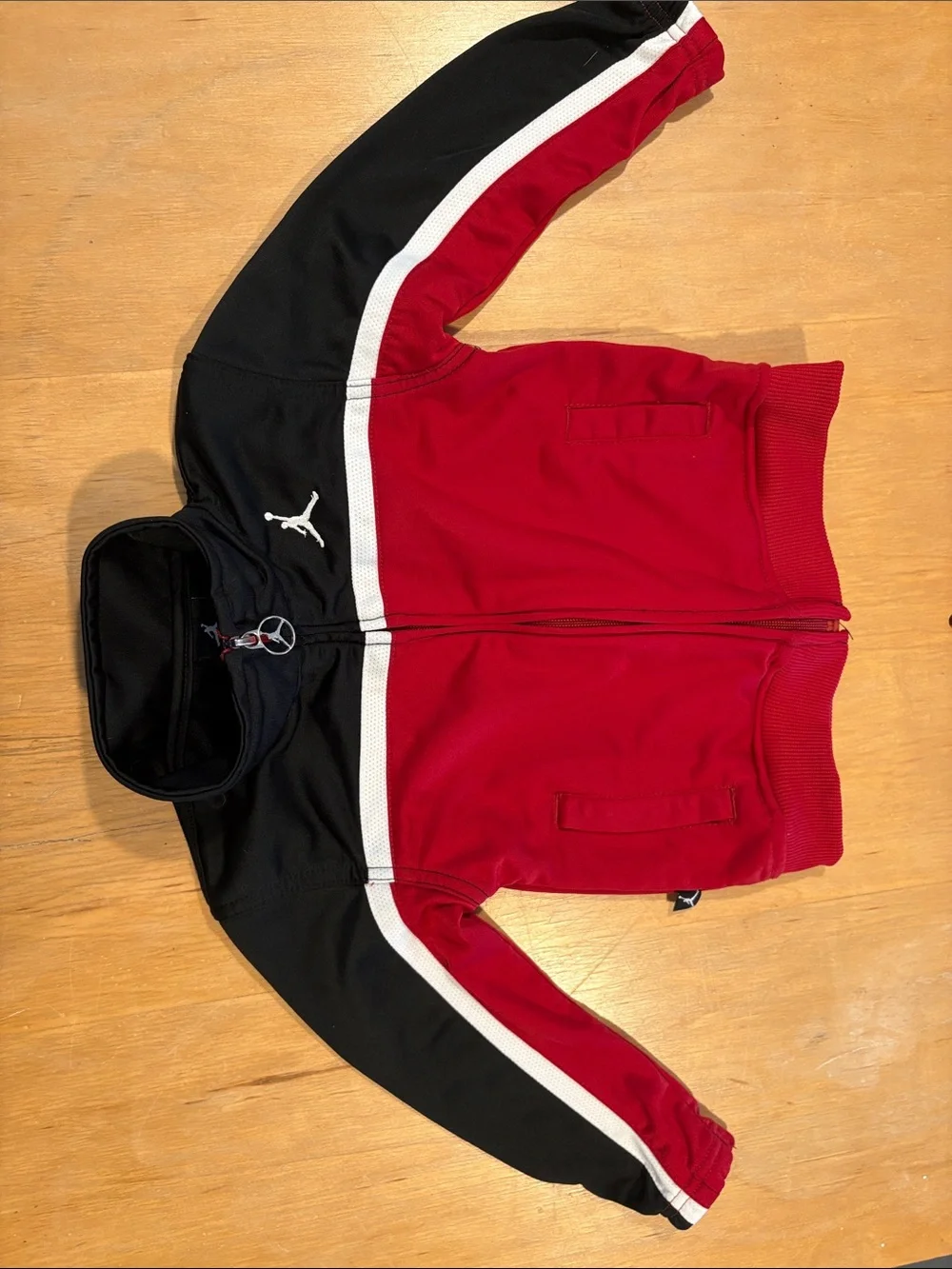 Jordan ~ Children Boys Red Black & White Zip-Front Jacket